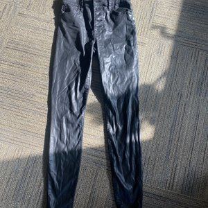 Kut from the Kloth, black, leather, high rise skinny jeans